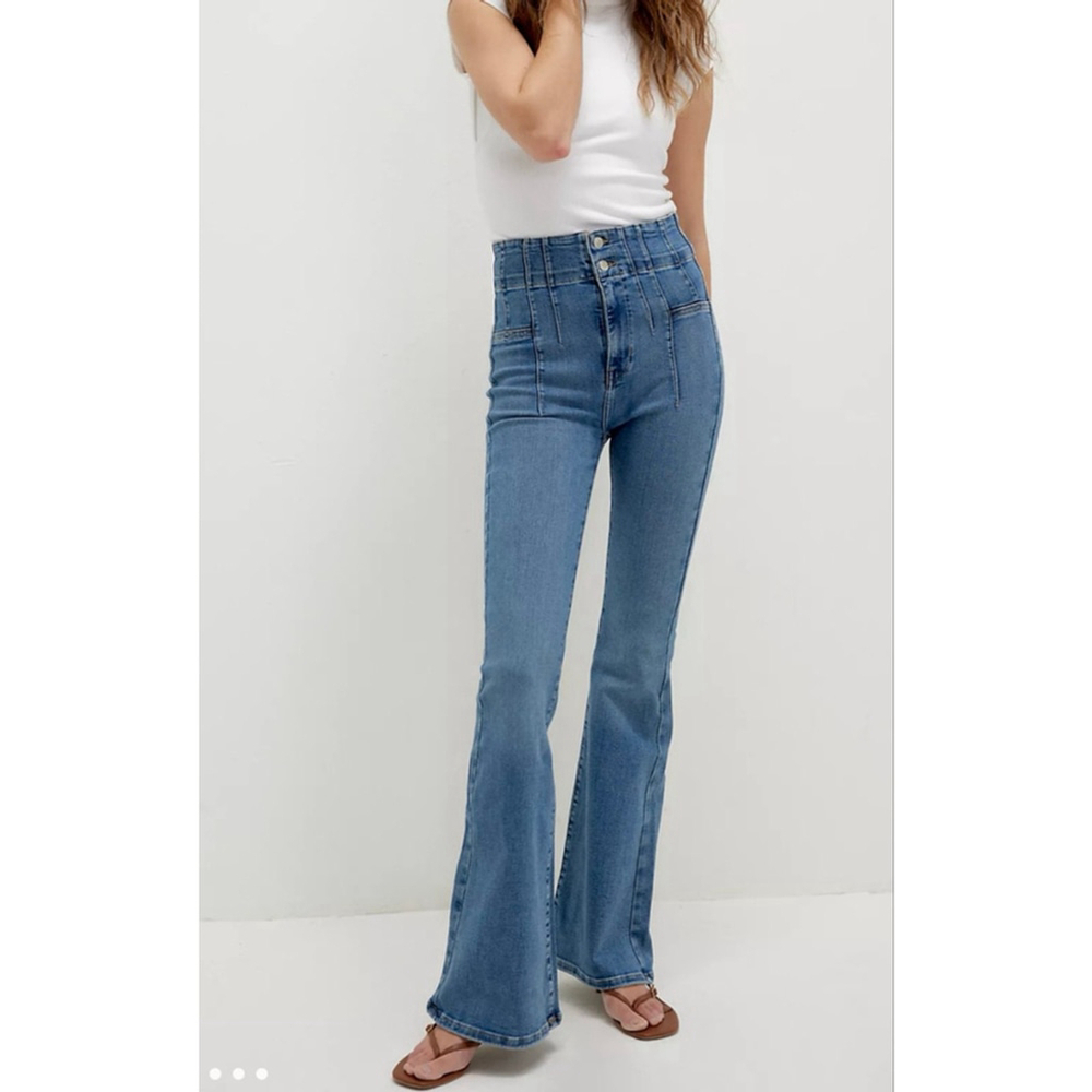 Free People We The Free Jayde Flare Jeans Size 29 Sunburst Blue NWOT